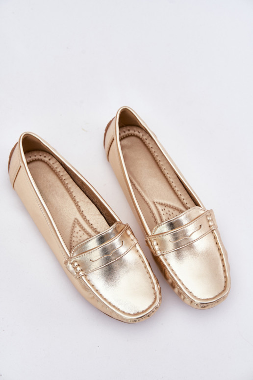 Mocassins en simili cuir pour femmes dorés Lenvie