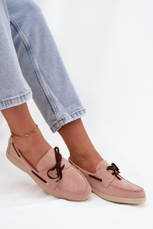 Mocassins pour femmes avec détails élégants Calivra rose clair