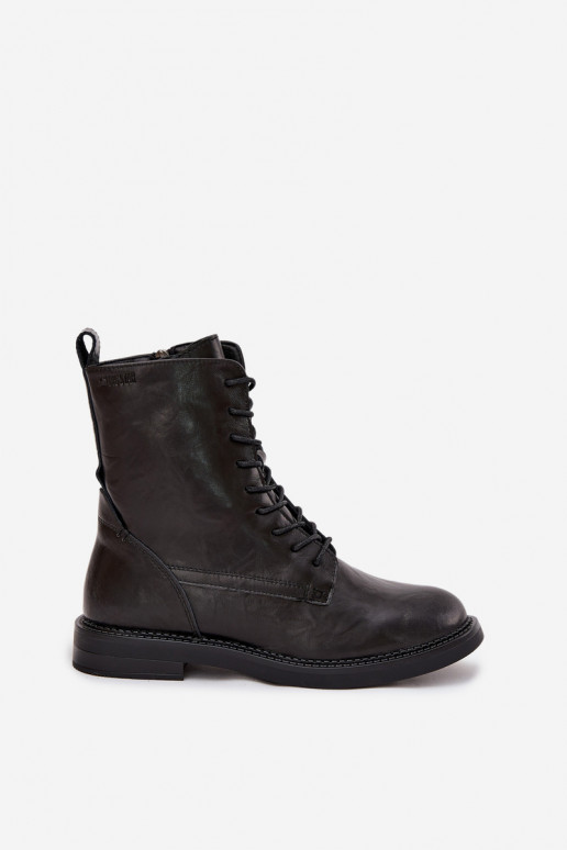 Bottines de travail isolées en cuir pour femmes Big Star SS274480 noires
