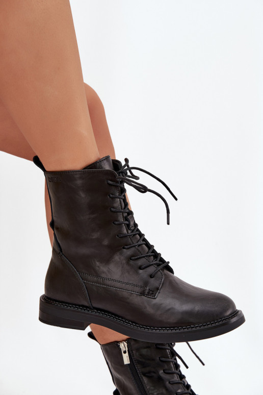 Bottines de travail isolées en cuir pour femmes Big Star SS274480 noires