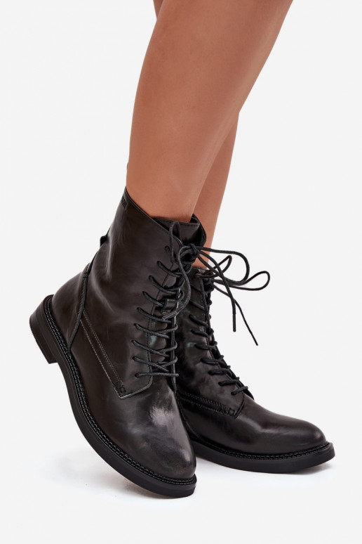 Bottines de travail isolées en cuir pour femmes Big Star SS274480 noires