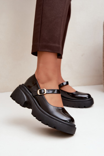 bottes vernies à talons épais noires Loxie 2