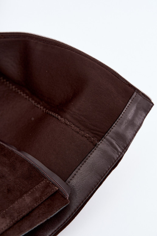 bottes hautes pour femmes avec tige à lacets sur petit talon en daim synthétique caramel Gisellea
