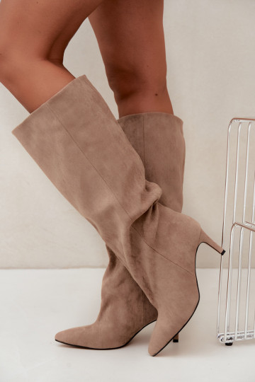 bottes hautes pour femmes à enfiler avec talons en sable Favra