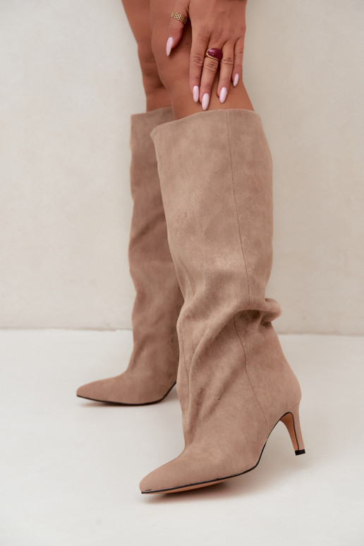 bottes hautes pour femmes à enfiler avec talons en sable Favra