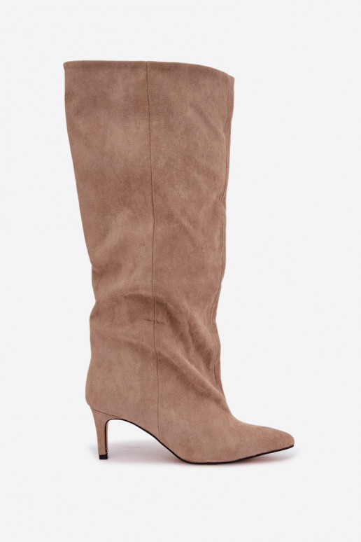 bottes hautes pour femmes à enfiler avec talons en sable Favra