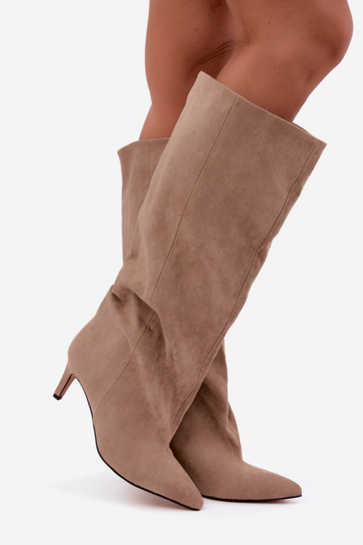 bottes hautes pour femmes à enfiler avec talons en sable Favra