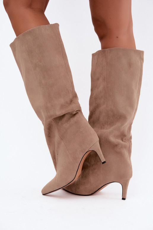 bottes hautes pour femmes à enfiler avec talons en sable Favra