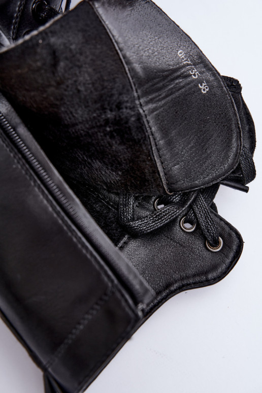 bottines avec éléments décoratifs en simili cuir noir Kalindra