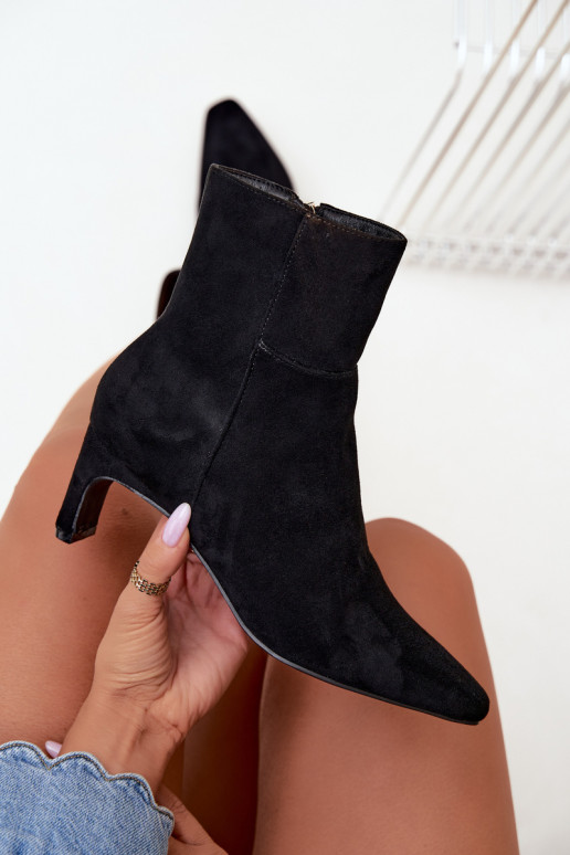 bottines pour femmes avec talons en noir Rileya