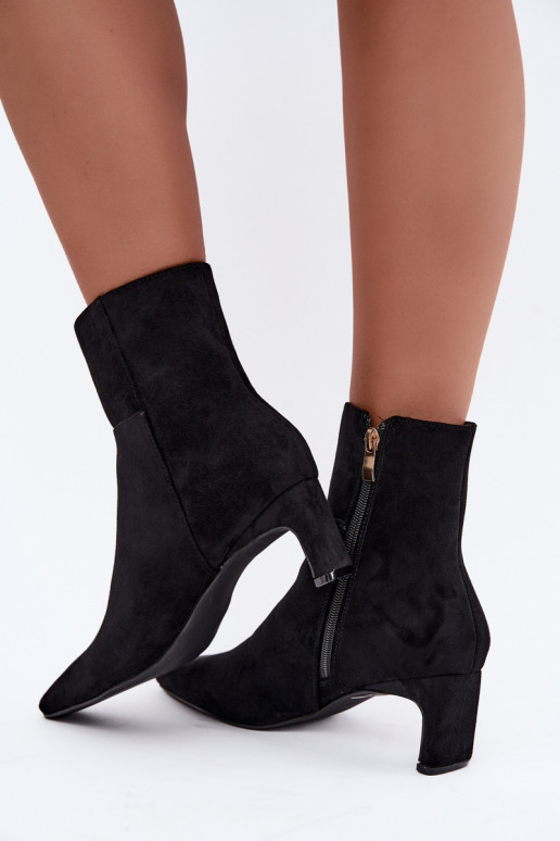 bottines pour femmes avec talons en noir Rileya