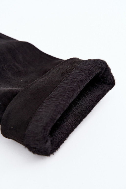 bottes hautes pour femmes à enfiler, doublées avec des talons fins en noir Olivienne