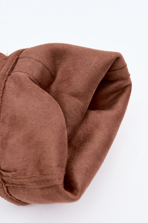 bottes hautes pour femmes froissées de style cowboy avec sangles et talons en brun Adria