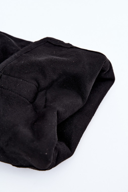bottes hautes pour femmes froissées de style cowboy avec sangles et talons en noir Adria