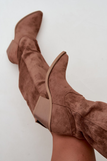 bottes hautes slouchy à enfiler en brun Sylvie