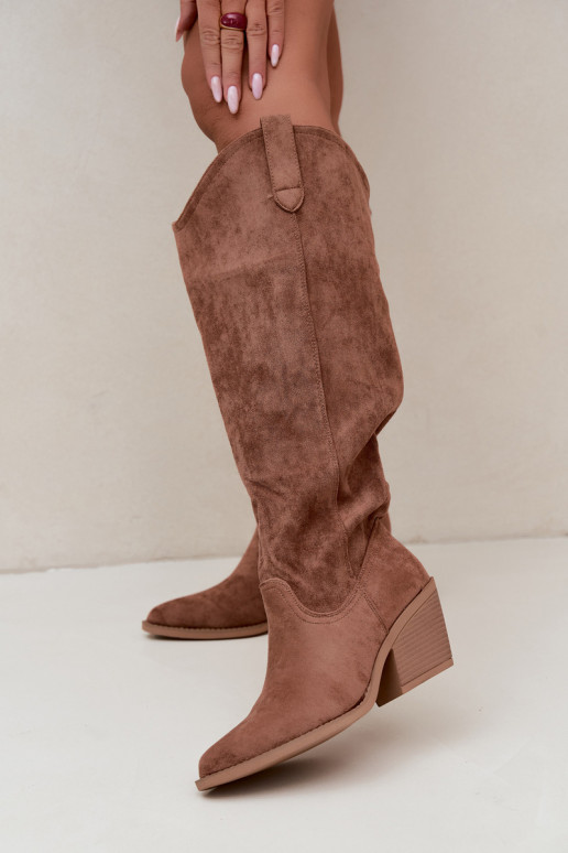 bottes hautes slouchy à enfiler en brun Sylvie