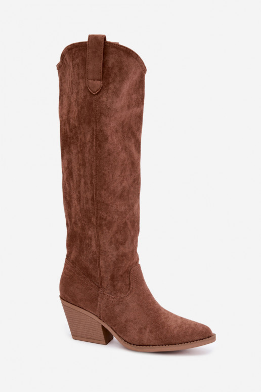 bottes hautes slouchy à enfiler en brun Sylvie