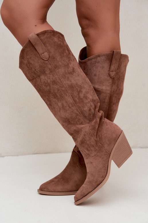 bottes hautes slouchy à enfiler en brun Sylvie