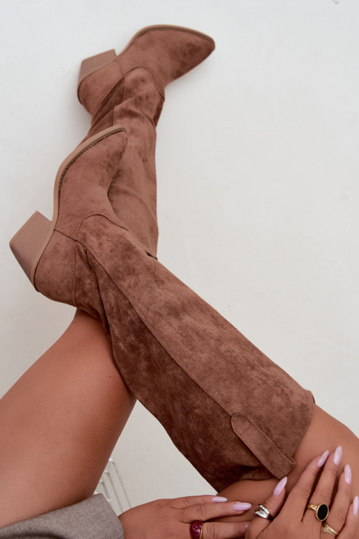 bottes hautes slouchy à enfiler en brun Sylvie