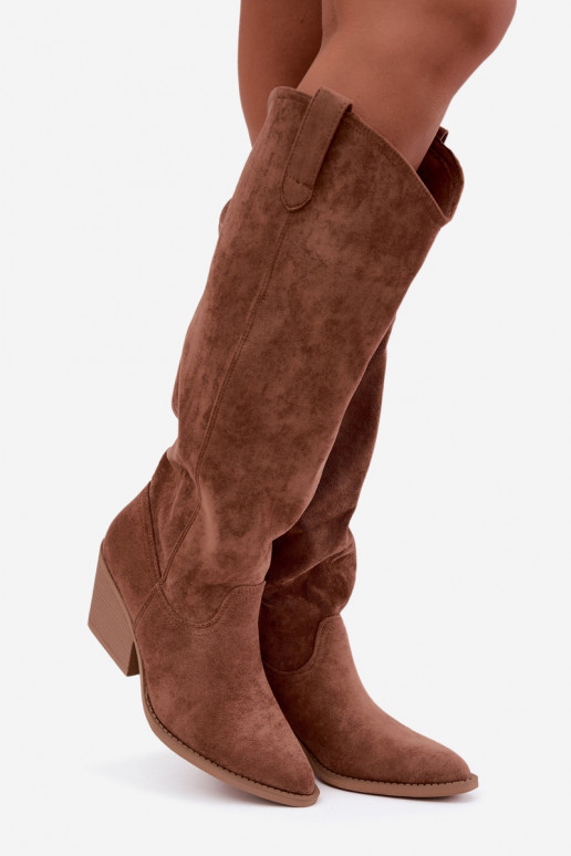 bottes hautes slouchy à enfiler en brun Sylvie