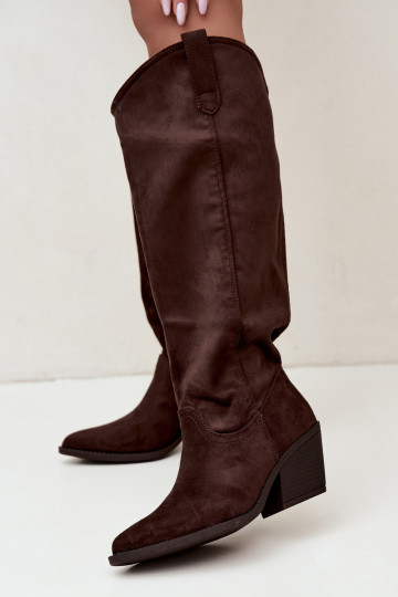 bottes hautes slouchy à enfiler en CzekoladoĮe Sylvie 2