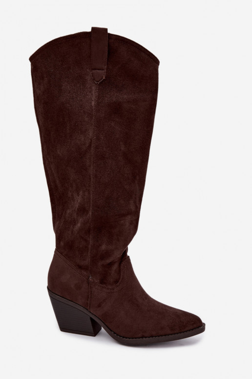 bottes hautes slouchy à enfiler en CzekoladoĮe Sylvie