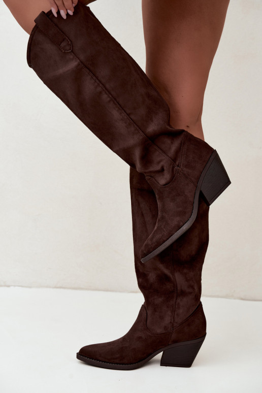 bottes hautes slouchy à enfiler en CzekoladoĮe Sylvie