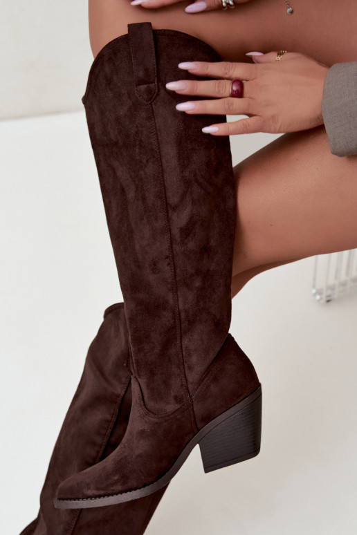 bottes hautes slouchy à enfiler en CzekoladoĮe Sylvie