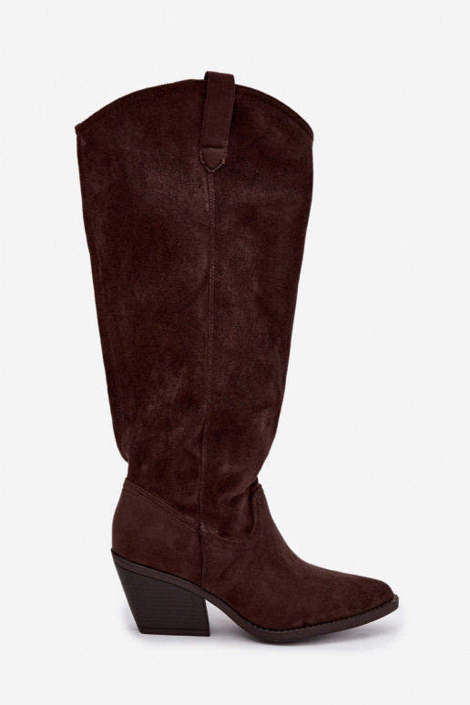 bottes hautes slouchy à enfiler en CzekoladoĮe Sylvie