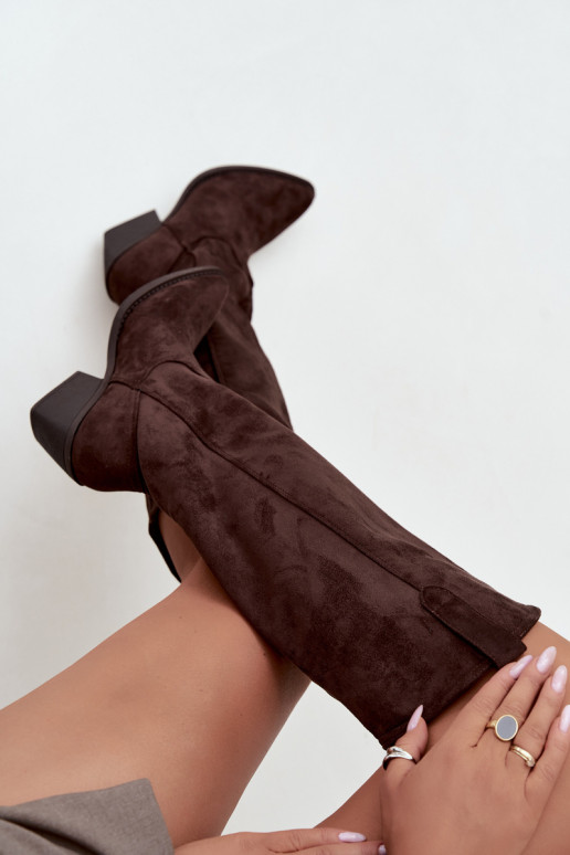 bottes hautes slouchy à enfiler en CzekoladoĮe Sylvie