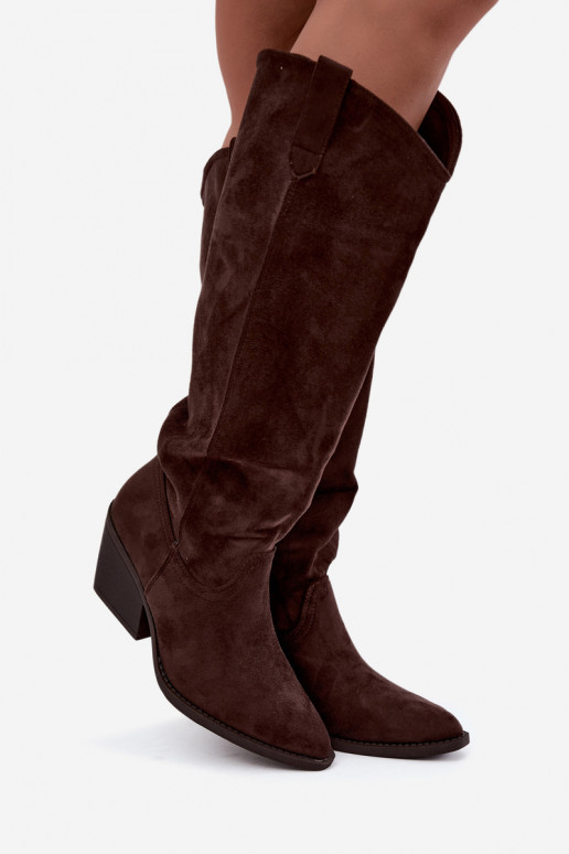 bottes hautes slouchy à enfiler en CzekoladoĮe Sylvie