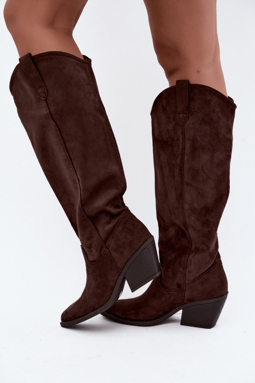 bottes hautes slouchy à enfiler en CzekoladoĮe Sylvie