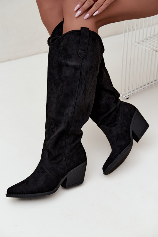 bottes hautes slouchy à enfiler en noir Sylvie