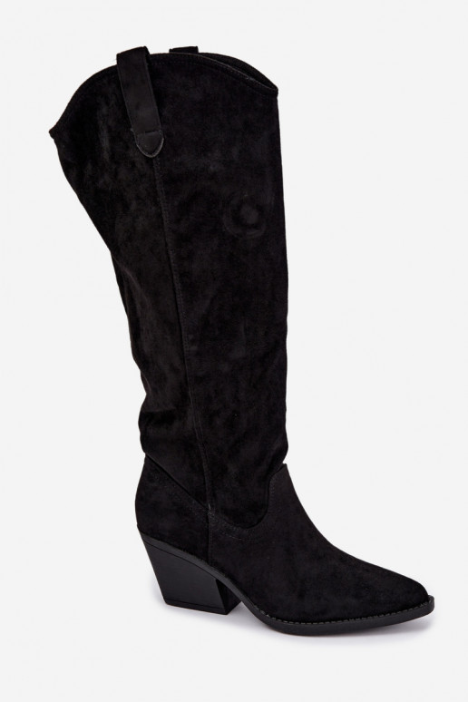 bottes hautes slouchy à enfiler en noir Sylvie