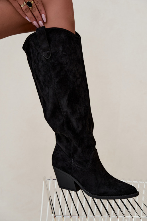 bottes hautes slouchy à enfiler en noir Sylvie