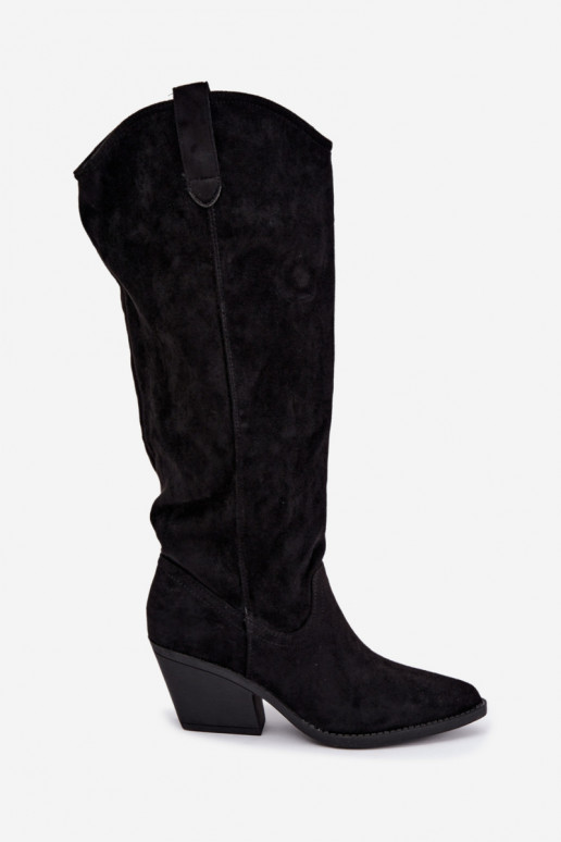 bottes hautes slouchy à enfiler en noir Sylvie