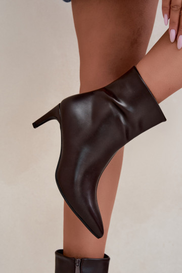 bottines pour femmes avec talons en cuir synthétique CzekoladoĮe Celisse 2