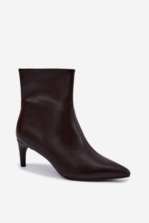 bottines pour femmes avec talons en cuir synthétique CzekoladoĮe Celisse