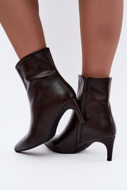 bottines pour femmes avec talons en cuir synthétique CzekoladoĮe Celisse