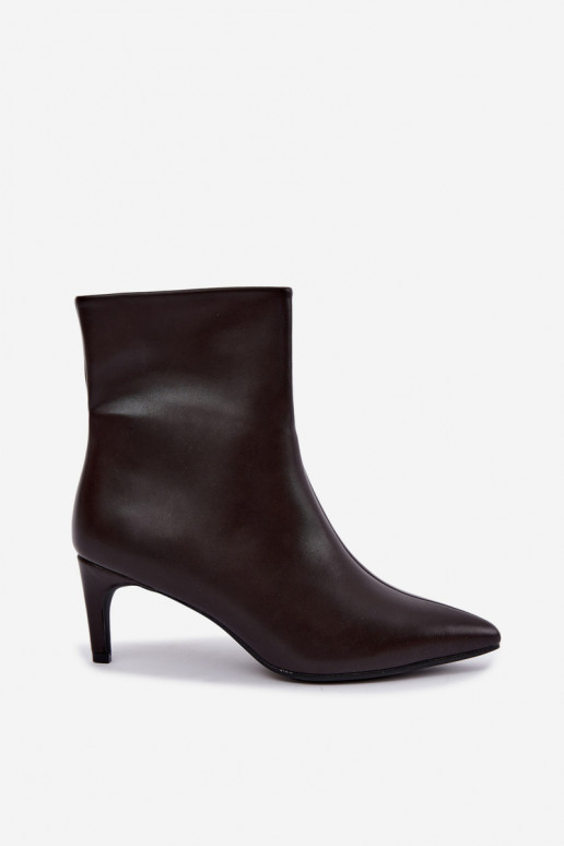bottines pour femmes avec talons en cuir synthétique CzekoladoĮe Celisse