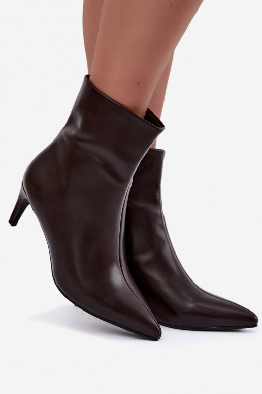 bottines pour femmes avec talons en cuir synthétique CzekoladoĮe Celisse