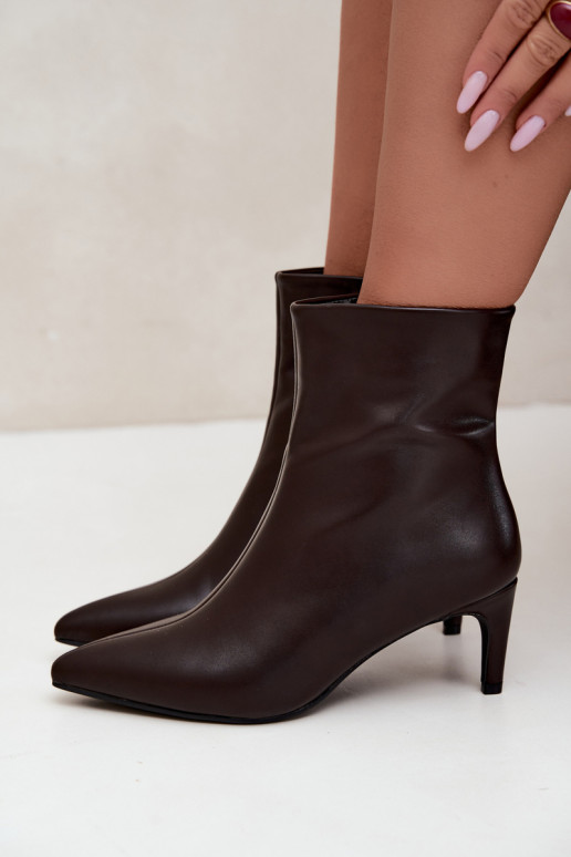 bottines pour femmes avec talons en cuir synthétique CzekoladoĮe Celisse