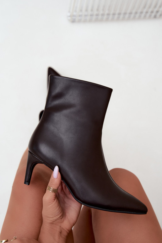 bottines pour femmes avec talons en cuir synthétique CzekoladoĮe Celisse