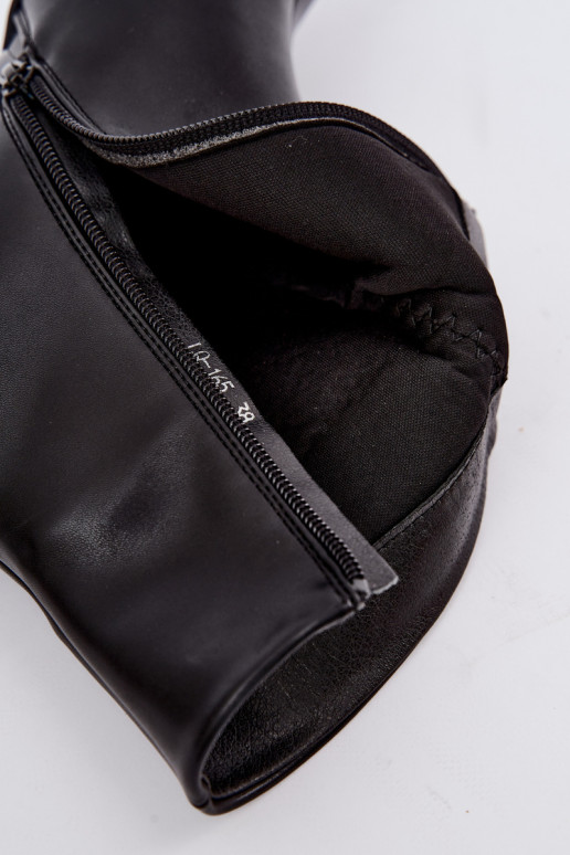 Bottines pour femmes avec talons en simili cuir noir Celisse