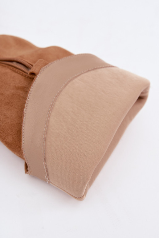 Bottes hautes pour femmes avec talons larges en marron Gilena