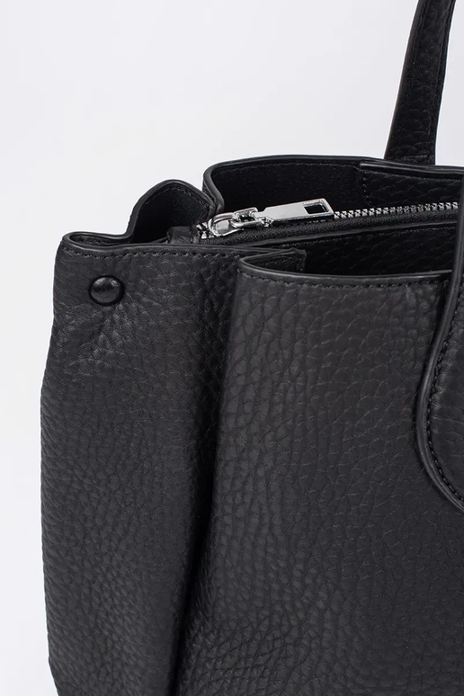 Sac à main noir en simili cuir