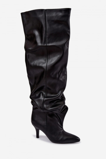 bottes hautes à enfiler avec talons en noir Calmy 2