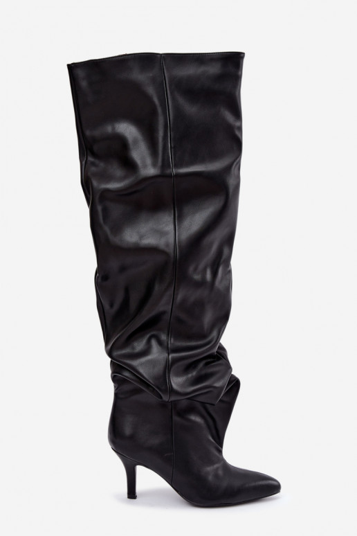 bottes hautes à enfiler avec talons en noir Calmy