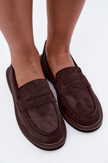 Mocassins pour femmes en daim couleur chocolat Vinceza 62335