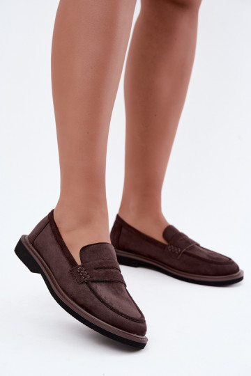 Mocassins pour femmes en daim couleur chocolat Vinceza 62335 2
